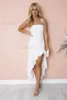 Grundläggande casual klänningar kvinnor utanför axel chiffon vit klänning sommar röd strand boho maxi lång klänning elegant brudtärna split party rufsa rem klänning t240221