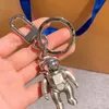 3D Stereo Astronaut Space Robot Letter Fashion Silver Metal Keychain Car Advertising Midja Key Chain Pendant Accessories225y