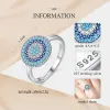 Ringar Kaletine SHINee Kpop Blue Stone Evil Eye Rings for Women 925 Sterling Silver Charm Cz Stone Ringlet SMEEXKE EXO Accessories