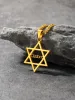 Colares U7 Aço Inoxidável Nome Personalizado Estrela de David Colar Hexágono Judaísmo Judeus Símbolo Judaico Unissex Jóias