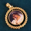 Kettingen Aangepaste Dubbelzijdig Roterende Ronde Foto Hanger voor Mannen Vrouwen Maken Geheugen Foto Ketting Ketting Hip Hop Sieraden