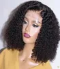 13x4 Kinky Curly Bob Wig Lace Front Human Hair Wigs For Black Women 150 Remy Brazilian Hair Pre Plucked Baby Hair8210785