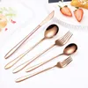 Dinnerware Sets Cutlery Set Gold Stainless Steel Dinnerwar Forks Spoons Knives Silverware