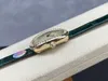 Лучшие стильные кварцевые часы женские золотые циферблаты со стразами безель с сапфировым стеклом ремешок из крокодиловой кожи наручные часы классический овальный дизайн женские повседневные часы 1916