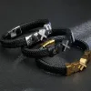 Armband grossist äkta läder man armband armband hten med magnet lås knapp elegant armband för män logotypnamn graverbar