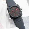 2024 nouveaux hommes montres hommes cloche automatique montre mécanique en cuir marron noir caoutchouc ross montres montres