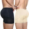 Onderbroeken Dik Gewatteerd Heren Boxers Ademend Heren Met BuLift-vulling Hoge Elasticiteit Effen Kleur Shapewear Voor Verbeterd