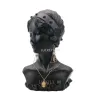 Kettingen Nieuwe hars ketting oorbellen houder mannequin bust standaard model shop sieraden display organisator voor jonge dameshoofd