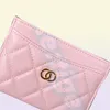 7A Kvalitetsdesigner Wallets Lambskin -mynt Purses Luxury Caviar Card Holder Womens äkta läderplånbok MAN Korthållare CA2191843