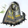 Lenços 51 designs moda luxo pintura de tinta floral borla xale outono inverno envoltório hijab senhora pashmina viscose foulard roubou 180 90cm