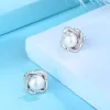 Orecchini Orecchini in argento puro 925 con perle d'acqua dolce naturali da 7 mm Orecchini eleganti con pregiati gioielli