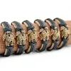 Armbanden 12 STKS Hand Gesneden Imitatie Bone Kikker Zon Glimlach Surfer Turtles Lederen Armbanden Bangle Gift MB105