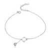 Anklets wostu prosty styl boso sandałowy łańcuch kostki 925 srebrna srebrna kostka biżuteria z koralikami dla kobiet prezenty Fit002