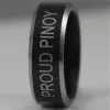 Bands Free Shipping USA UK Canada Russia Brazil Hot Sales 8MM Black Proud Pinoy Filipino Flag Design Tungsten Comfort Fit Ring