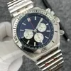 U1 Toppkvalitet AAA Bretiling 44mm Super Chronomat Blue Dial Watch Quartz Chronograpg Date Men Watch rostfritt stål Remmar Mens armbandsur J741