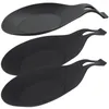 Conjuntos de louça 3 pcs utensílios de cozinha colher de silicone resto aparelhos preto tapete de mesa sílica gel utensílio