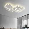 Chandeliers Square Minimal Art Modern LED Ceiling Aisle Corridor Bedroom Living Room Iron Body White