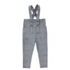 AP Kids Stretched Overalls Boys and Girls Pants 2024 Autumn Plaid Soft Children Clothes All Matched 240220