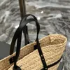 2024SS Fashion Tote Basket High Quality Beach Bag Womens Handväska Mensväv Linne Stor shopping Designer Weekender Crossbody Shoulder Bag