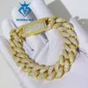 Aangepaste mode-sieraden 18 mm ketting vergulde heren- en damesarmbanden Mosanite Cubaanse kettingarmband