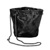 Skolväskor Kvinnor Prom Bucket Bag Handväska Ladies Wedding Party Evening Shooulder Crossbody Clutch Banque Purse