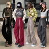 屋外パンツ2024女性ファッショングッズパンツストリートフラップポケットサイドハンドル比較ウエストパラシュートパンツヒップホップスポーツパンツ231103