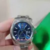 Excellent High quality men watch Wristwatches 326934 42mm Stainless Steel Blue Dial Luminescent Automatic Mechanical Mens Topselli186O