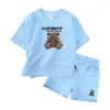 新しい短袖の服の男の子の女の子の夏の小さな子供のための夏のスーツ2ピースキッズTシャツショーツ衣類セットCSD2402216-8