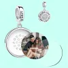 Beads ELESHE 100% 925 Sterling Silver FOREVER LOVE Dangle Charm Customize Photo Beads Fit Original Bracelets DIY Women Jewelry