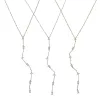 Halsketten 100% 925 Sterling Silber Geometrisch verschiedene geformte Dreiecks Oval CZ Station Linkketten sexy lange y Lariat Halskette für Frauen