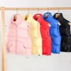 Down Coat Solid Color Children Stand Collar Cotton Vests Autumn Winter Sleeveless Waistcoat Jacket Warm Outerwear 2-10Y Clothes