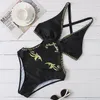 Frauen Sommer Designer Badeanzug Hochwertige Mode Europa und die Vereinigten Staaten Hot Print V Sexy Strand Bikini Damen Badeanzüge Größe S-XL Schwarz