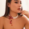 Collier en cristal à pampilles de perles de créateur pour femmes d'Europe et d'Amérique, voyage de célébrité sur Internet tendance et personnalisé, vacances, accessoires photo