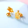 Boucles d'oreilles U7 en argent Sterling 925, petite tortue mignonne, clou d'oreille pour femme, breloque animale, Type Push Back, bijoux chics quotidiens