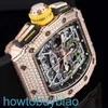 RichardMill RM11-03 Herenhorloges Origineel diamanten bezaaid automatisch kettingtimingcodehorloge 18K roségoud diamanten bezaaid modehorloge FNJR