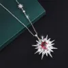 Kettingen Sprankelende 10*12 Smaragd Ruby Paraiba Toermalijn Saffier Hanger Ketting voor Vrouwen Edelsteen Partij Fijne Sieraden Cadeau Groothandel