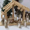 Decorative Figurines 2024 Birth Christmas Crib Nativity Scene Figures Catholic Christian Decor Home Decoration Orthodox Manger Church