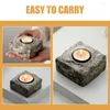 Candle Holders Imitation Stone Ceramic Holder Pillar Candlestick Table Centerpiece For Dining Simple Home Wedding Decor