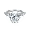 Ringar 3/5 karat D färg Moissanite ringar för kvinnor S925 Sterling Silver Brilliant Moissanita Lab Diamond Wedding Fine Jewelry GRA