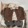 Jassen Japanse en Koreaanse 2024 kinderjas shirt meisjes jongens baby losse jas herfst winter bovenkleding