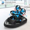 Electric/RC Aircraft JJRC H36F RC Mini Drone Altitude Hold Headless Mode 3 in 1 Sea land Air flight 2.4G 6-Axis Quadcopter Boat RC Helicopter For Kid