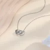 Collane Con Nome Inciso Personalizzato Collana Con Doppio Cuore Personalizzato 2 Ciondoli Con Pietre Portafortuna Gioielli Di Nozze Regali Di Anniversario Per Le Donne