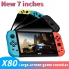 Konsoler Ny x80 Portable Game Console 7Inch HD Stor skärm Arcade PS1 Emulator Multifunktion Nostalgia Classic PSP Handheld Game