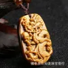 Pendentifs Naturel jaune chinois Jade oeil de tigre pierre Dragon pendentif breloque collier jadéite bijoux sculpté amulette cadeaux pour femmes hommes