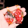 Hängen Fashion Color Seventailed Fox Jade Pendant Necklace Jewellery Chinese Handcarved Women Man Luck Presents Amulet Free Rope