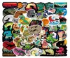 50 Pz / lotto Dinosauri Animali Cartoon Adesivi per laptop per bambini Giocattoli Auto Bottiglia d'acqua Fai da te Chitarra Bagagli Skateboard Valigia Decalcomanie Pa9294845