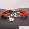 Braccialetti con ciondoli Braccialetti con ciondoli Softball americano Infinity per le donne Gli uomini amano il baseball Veet String Rope Wrap Bangle Moda Sport Ebreo Dht53