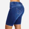 Kvinnors jeans denim shorts klädda avslappnade fickor vintage tvättade blå byxor jean byxor för kvinnor sommaren 2024