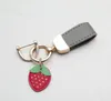 Porte-clés en cuir PU fruits, boucle pour amoureux de voiture, fait à la main, pour hommes et femmes, pendentif de sac, accessoires, vente en gros