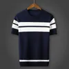 Mäns T-shirts 2023 Spring/Summer Mens T-shirt Rund hals Kort ärm Casual Mens T-shirt Rand Slim Fit Sticke Tee W75 J240221